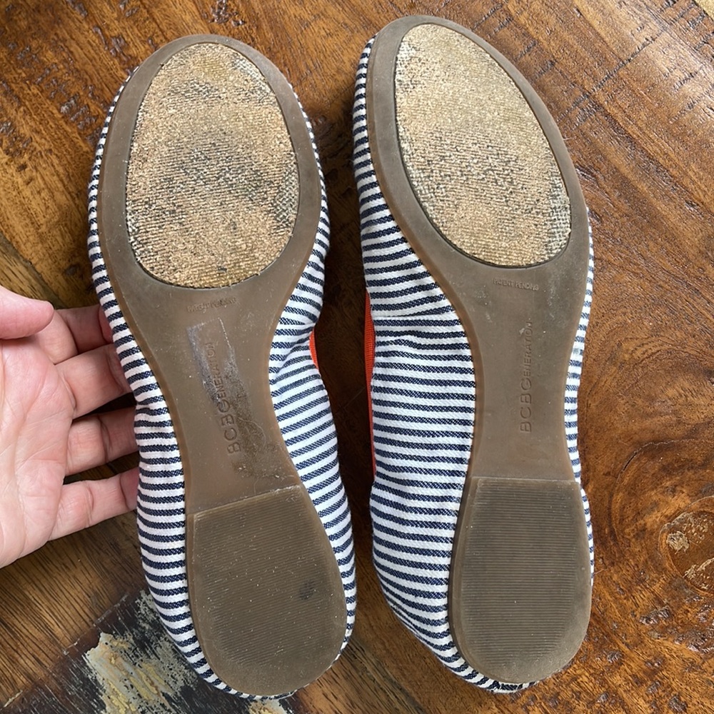 Super Cute Striped Bcbgeneration Flats Size 9 - image 4